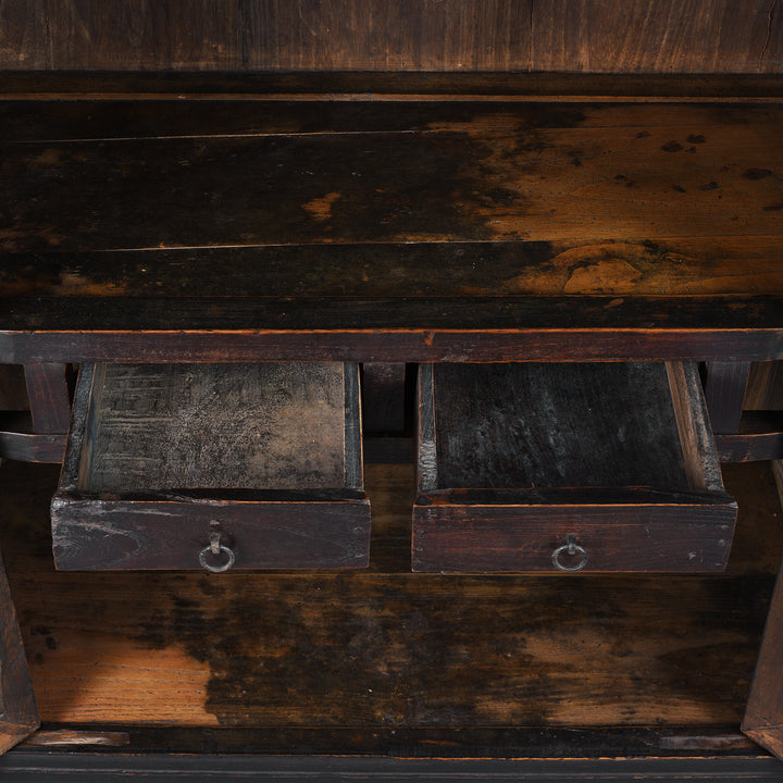 Drawer Detail From Antique Black Lacquer Cabinet From Shanxi | Indigo Antiques