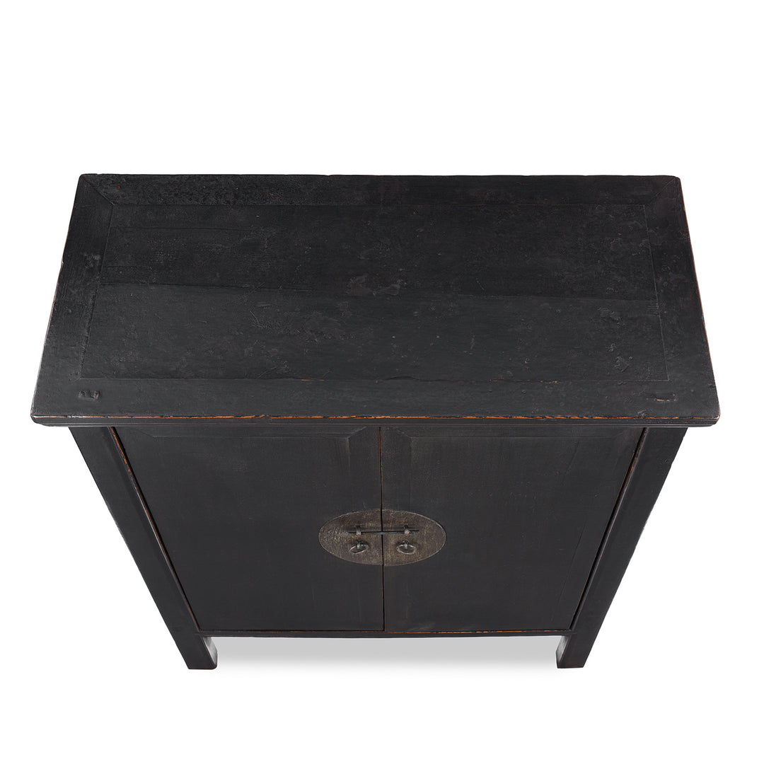 Top Down VIew Of Antique Black Lacquer Cabinet From Shanxi | Indigo Antiques
