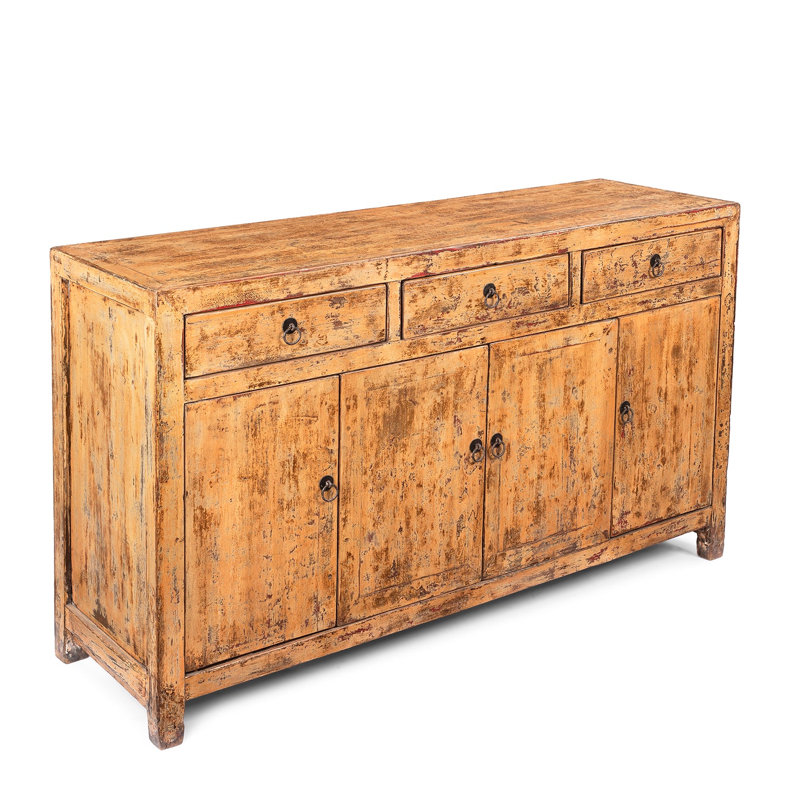 Chinese Yellow Lacquer Sideboard Made From Reclaimed Wood | Indigo Antiques