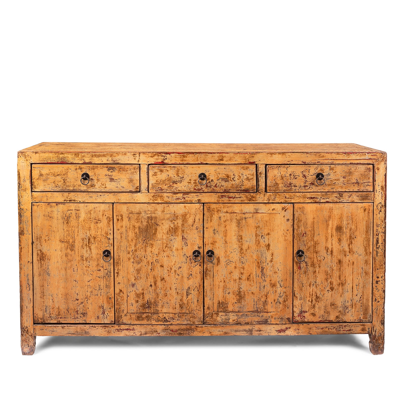 Chinese Yellow Lacquer Sideboard Made From Reclaimed Wood | Indigo Antiques