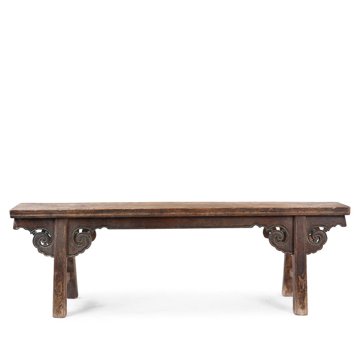 Antique Elm Chinese Spring Bench From Shanxi | Indigo Antiques