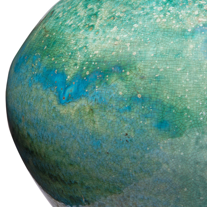 Texture Detail From Green Copper Glazed Terracotta Jar | Indigo Antiques