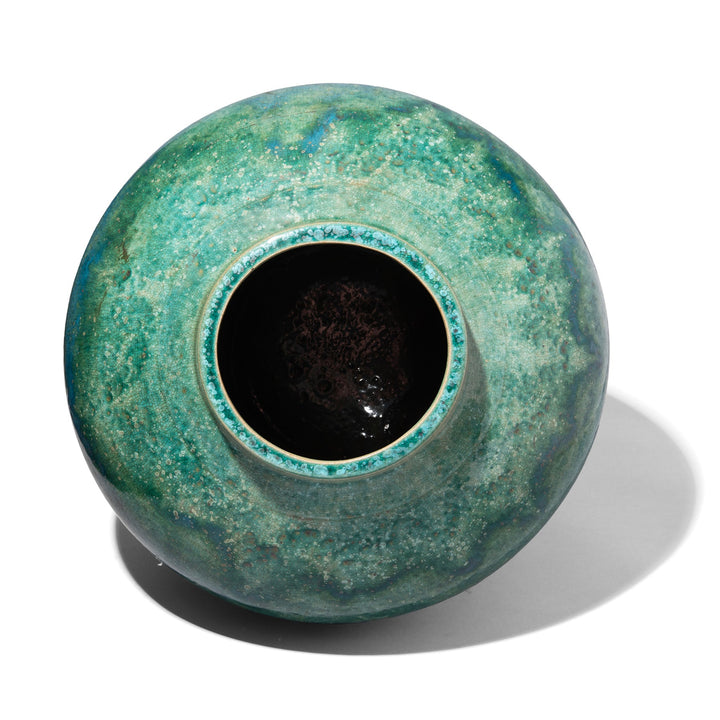 Interior Of Green Copper Glazed Terracotta Jar | Indigo Antiques