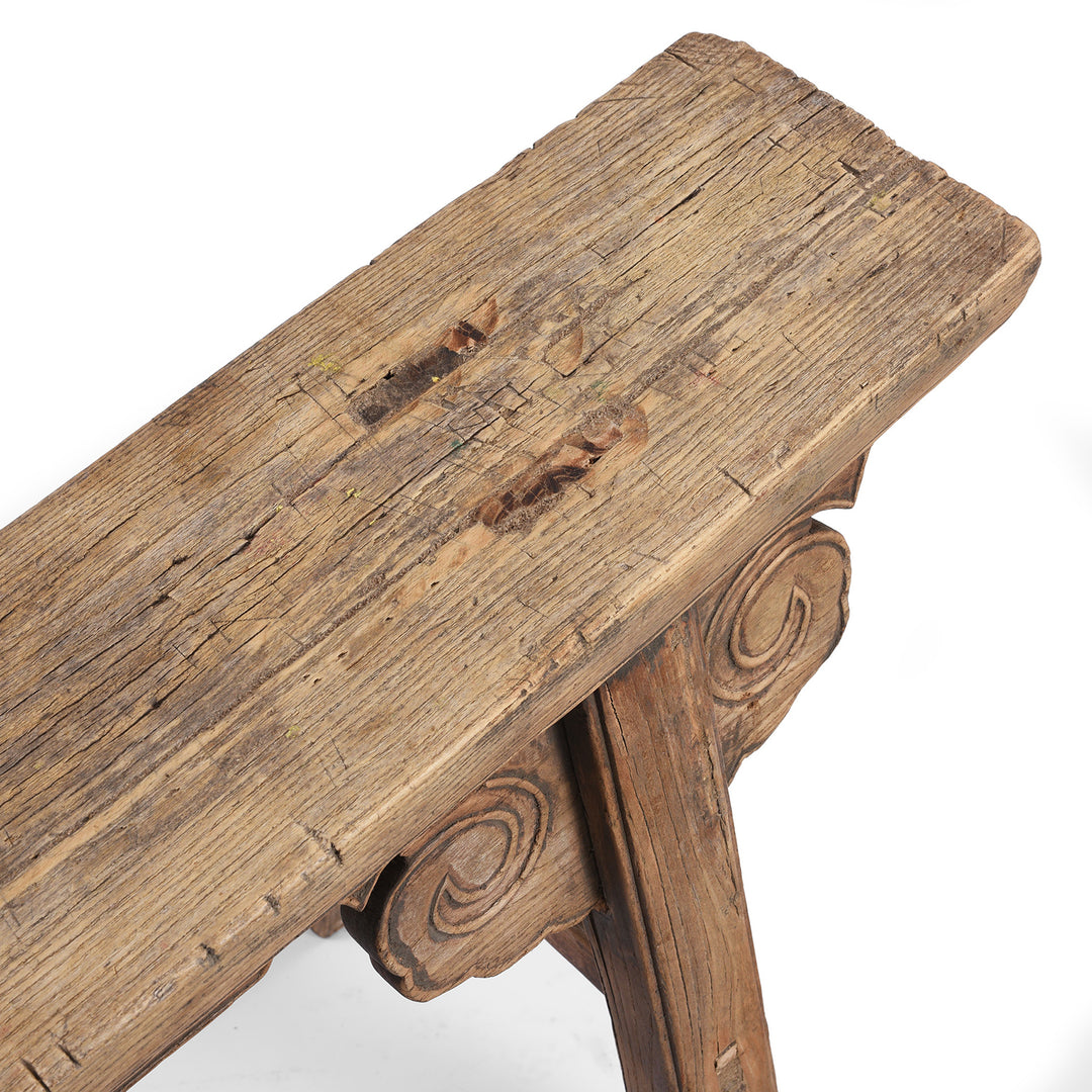 Top Detail From Antique Chinese Spring Bench From Shanxi | Indigo Antiques