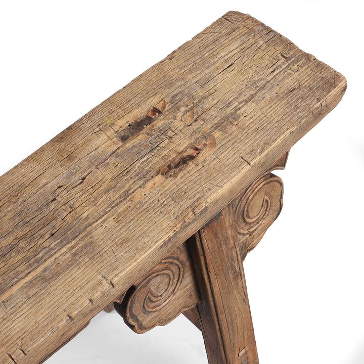 Top Detail From Antique Chinese Spring Bench From Shanxi | Indigo Antiques