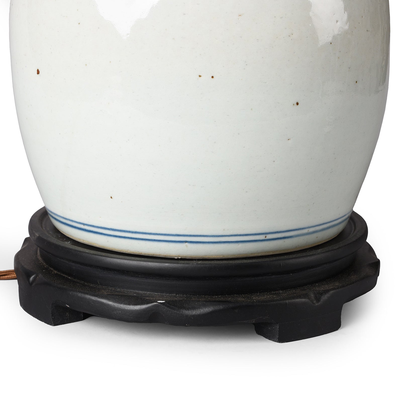 Base Detail From Plain Ginger Jar Lamp With Base | Indigo Antiques