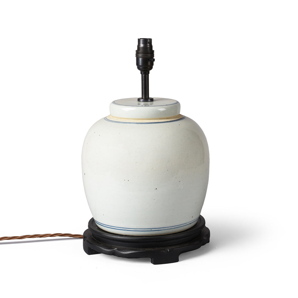Plain Ginger Jar Lamp With Base | Indigo Antiques
