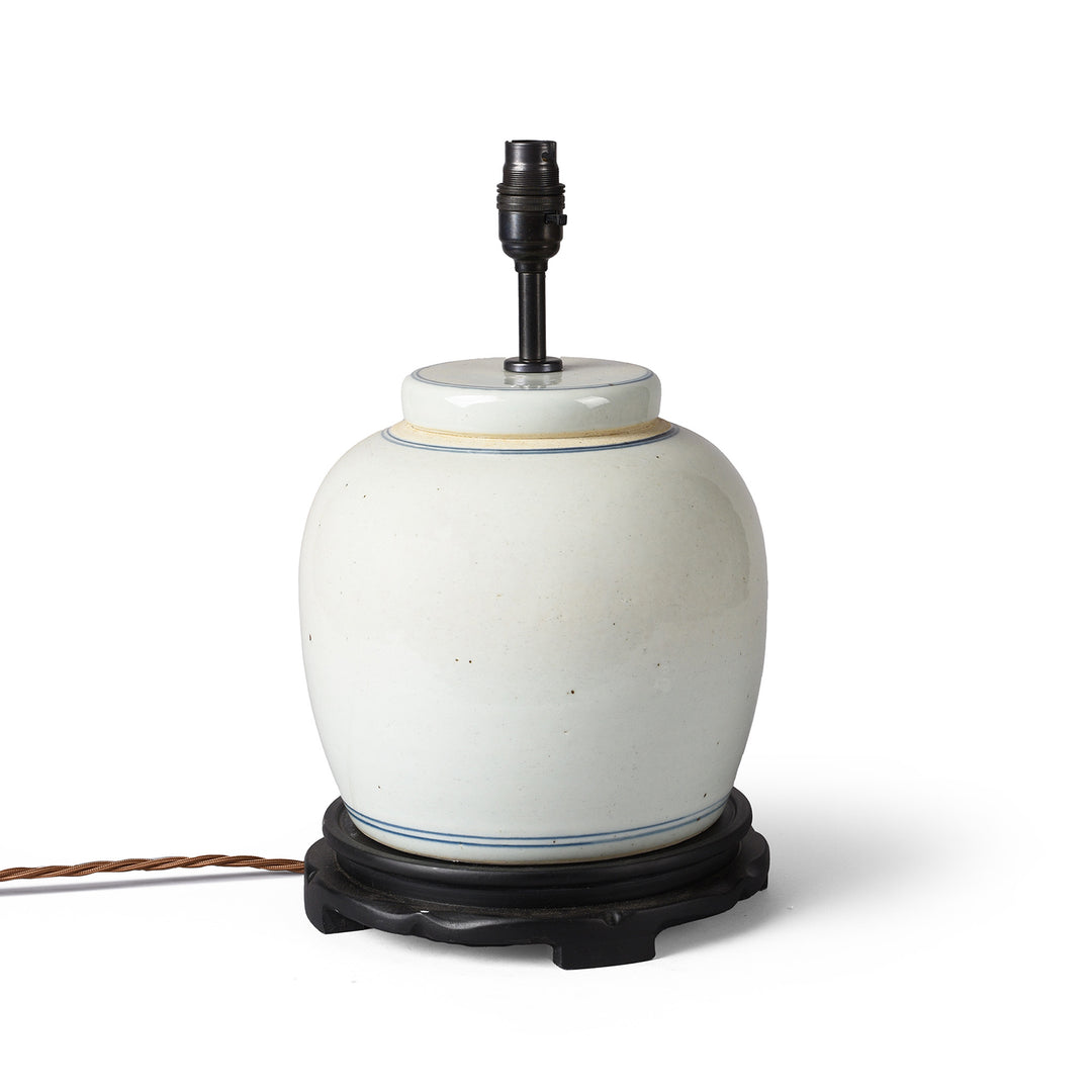 Plain Ginger Jar Lamp With Base | Indigo Antiques