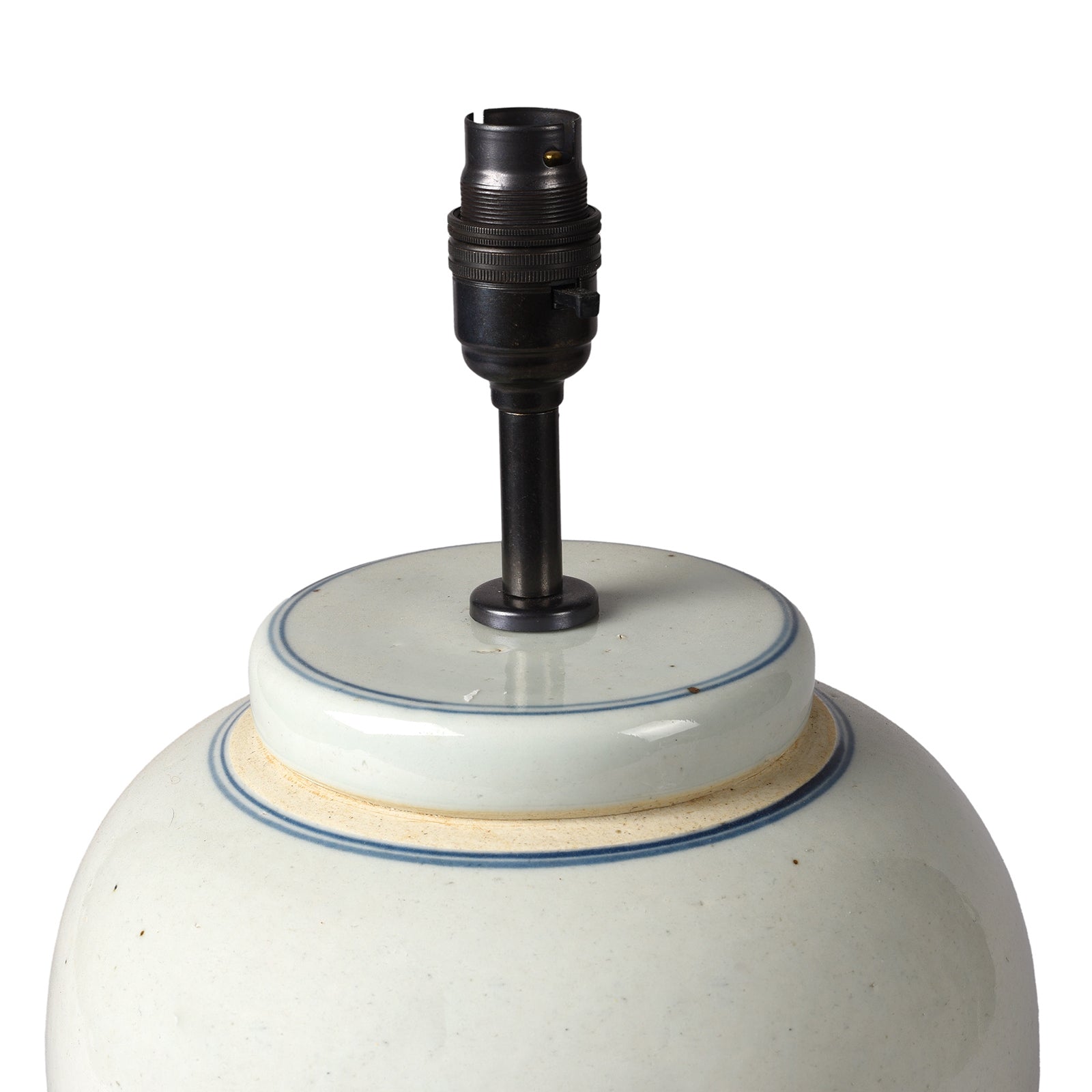 Bulb Holder Detail From Plain Ginger Jar Lamp With Base | Indigo Antiques