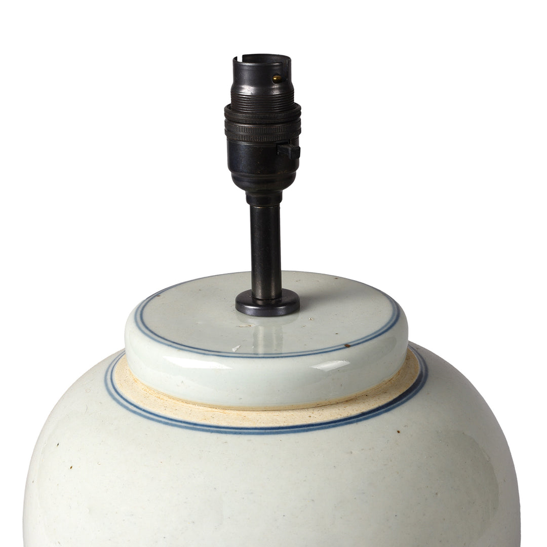 Bulb Holder Detail From Plain Ginger Jar Lamp With Base | Indigo Antiques