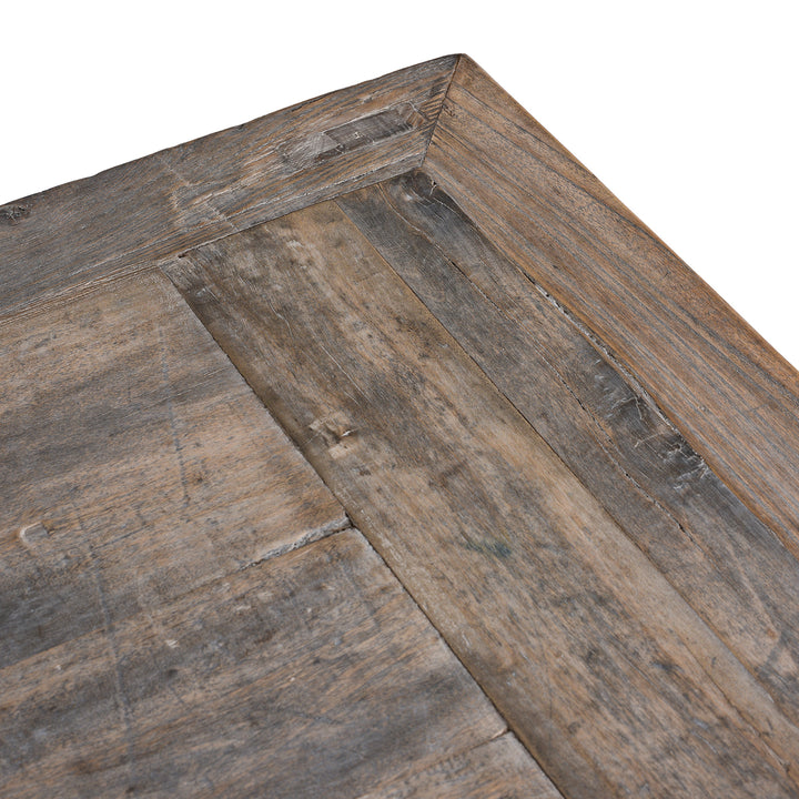 Surface Detail From Mongolian Sideboard Made From Reclaimed Elm Poplar And Cypress With Traditional Construction And Removable Shelving