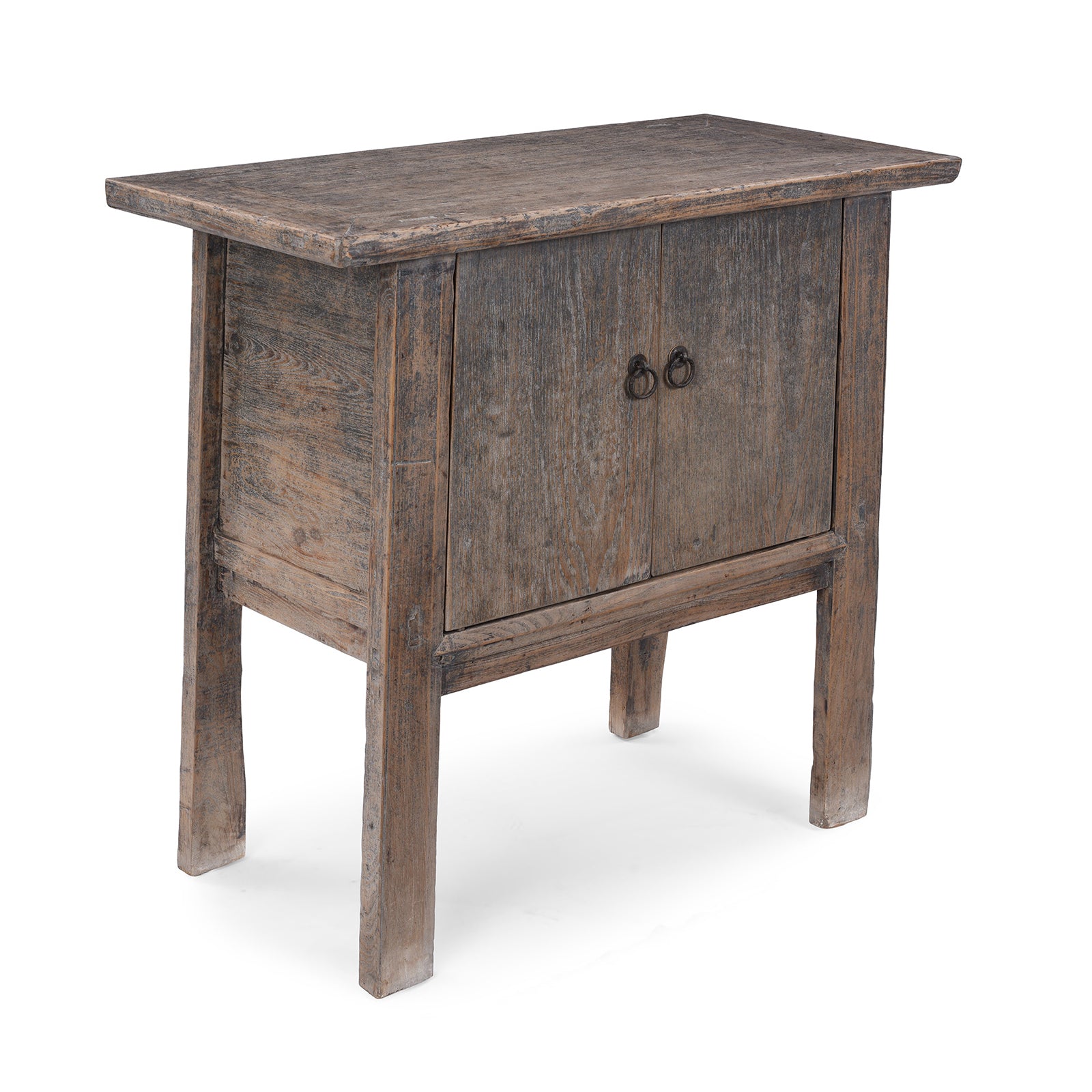 Angled VIew Of Dongbei Rustic Two Door Cabinet | Indigo Antiques