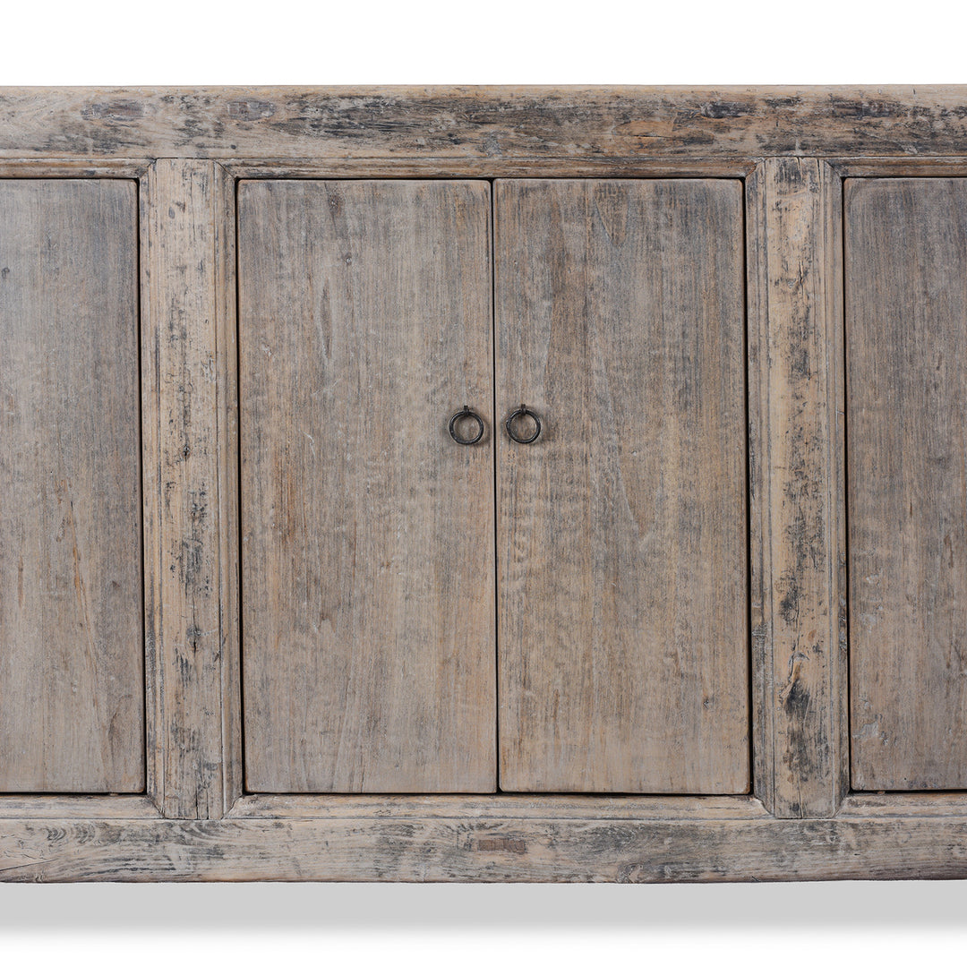 Door Detail From Chinese Bleached Rustic 6 Door Sideboard  | Indigo Antiques