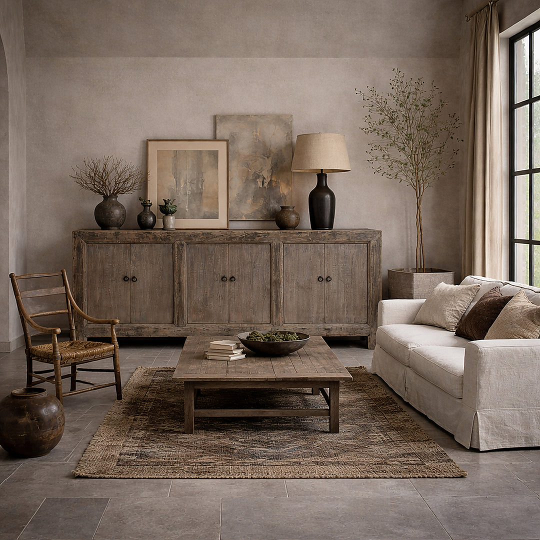 6 Door Elm Sideboard From Mongolia