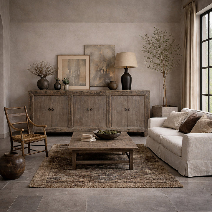 6 Door Elm Sideboard From Mongolia