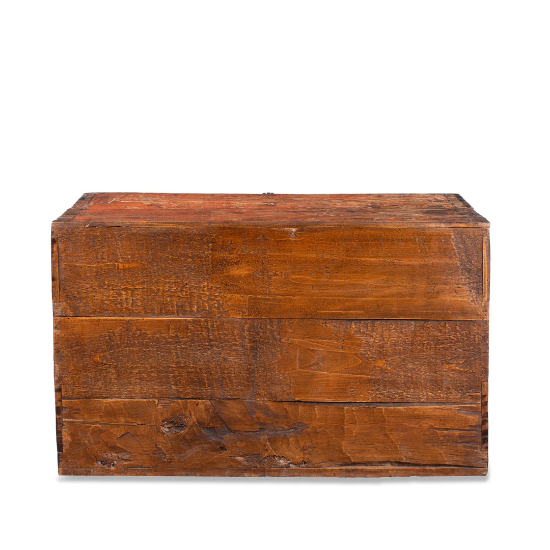 Back Of 19th Century Qinghai Painted Tiger Chest With Protective Motif