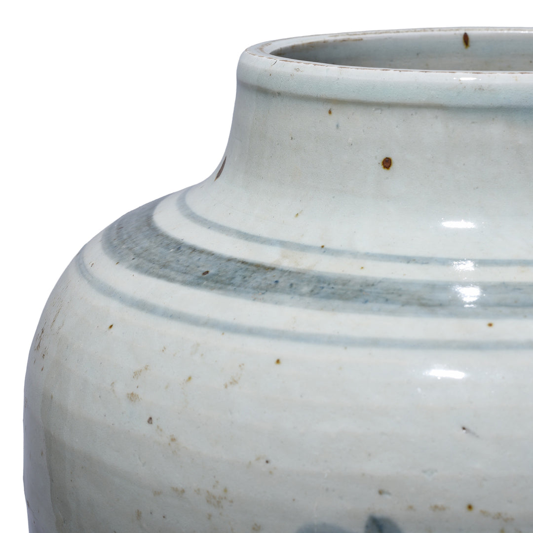 Rim Detail From Provincial Late Ming Style Blue & White Porcelain Vase | Indigo Antiques