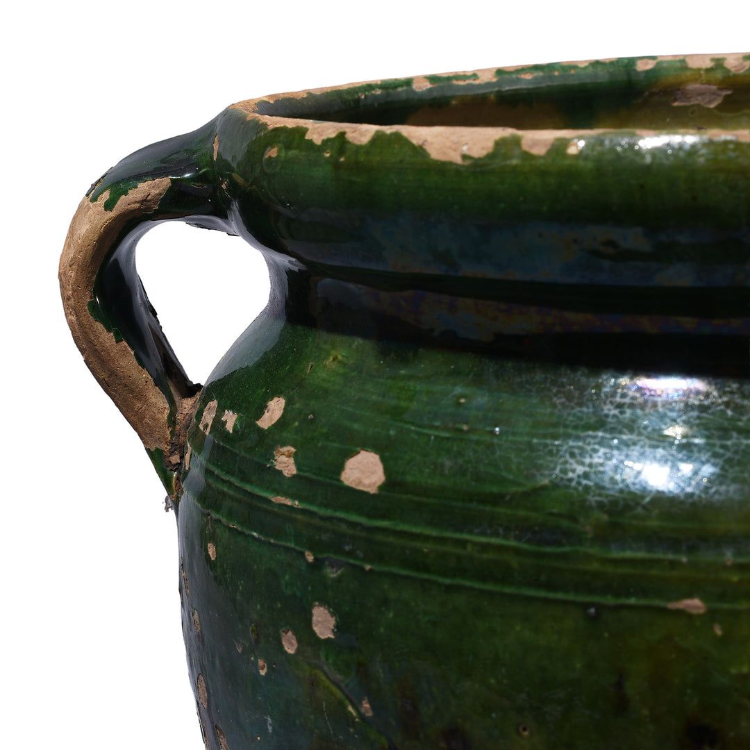 Handle Detail From Green Sancai Glazed Terracotta Vases From Yunnan