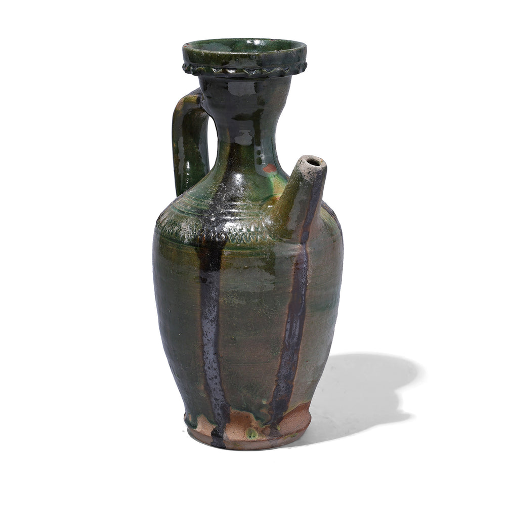Vintage Chinese Copper Glazed Terracotta Spouted Vase | Indigo Antiques