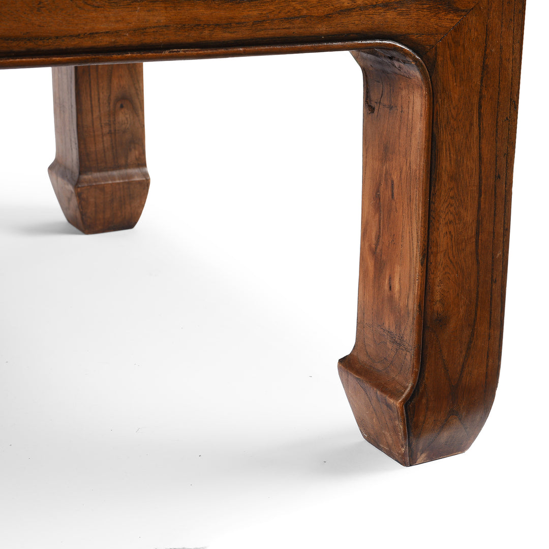 Leg Detail From Reproduction Cane Top Coffee Table Made From Old Elm | Indigo Antiques