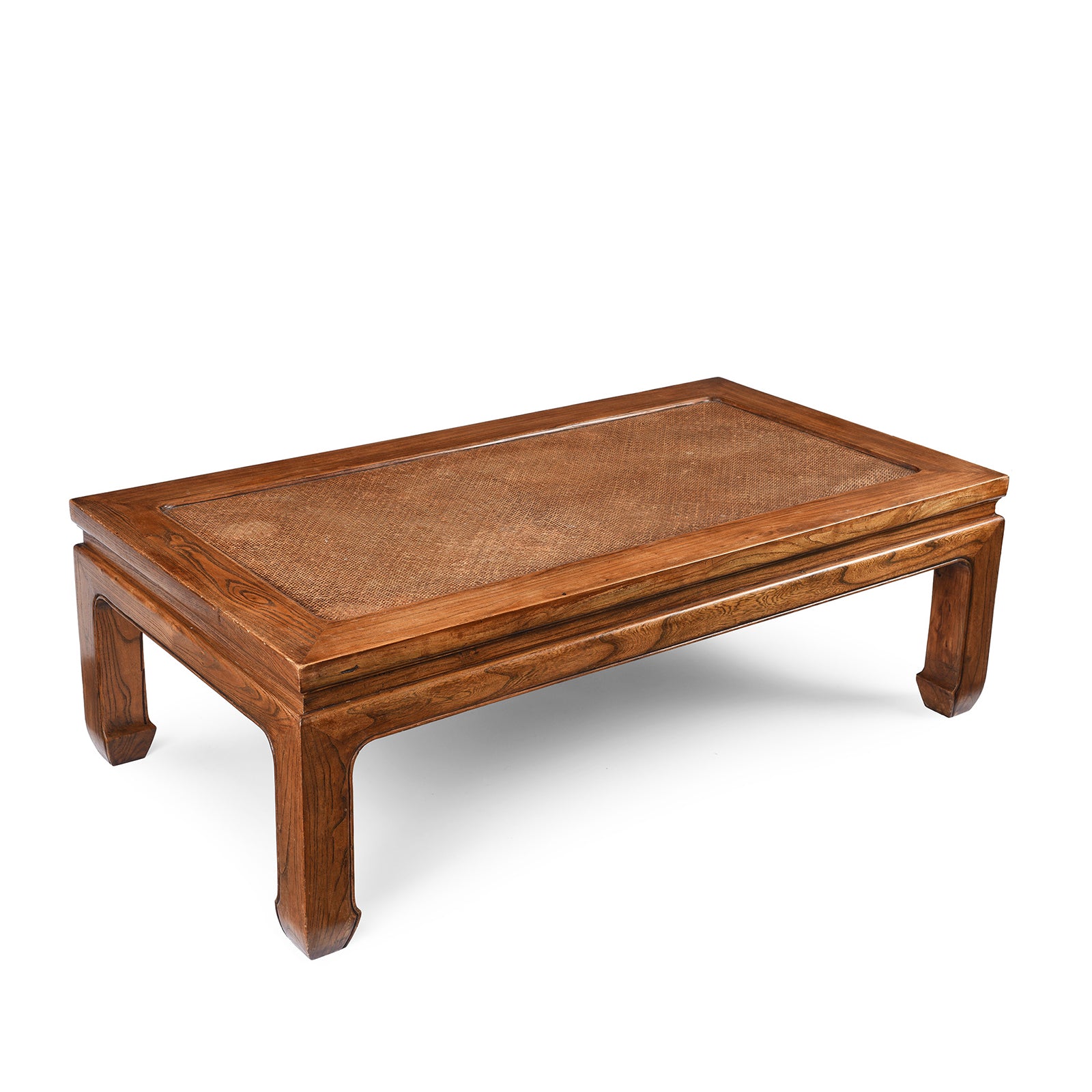 Reproduction Cane Top Coffee Table Made From Old Elm | Indigo Antiques