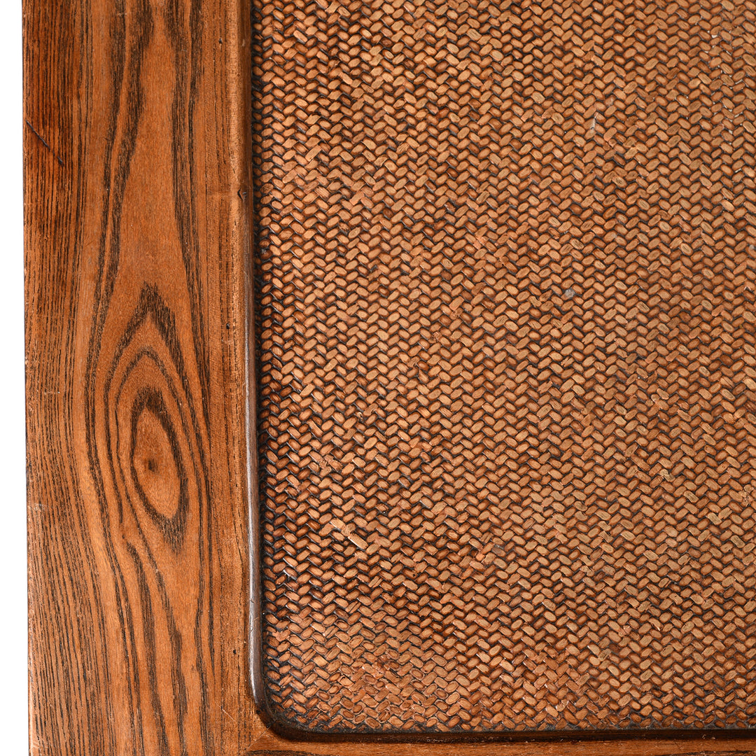 Grain Detail From Reproduction Cane Top Coffee Table Made From Old Elm | Indigo Antiques