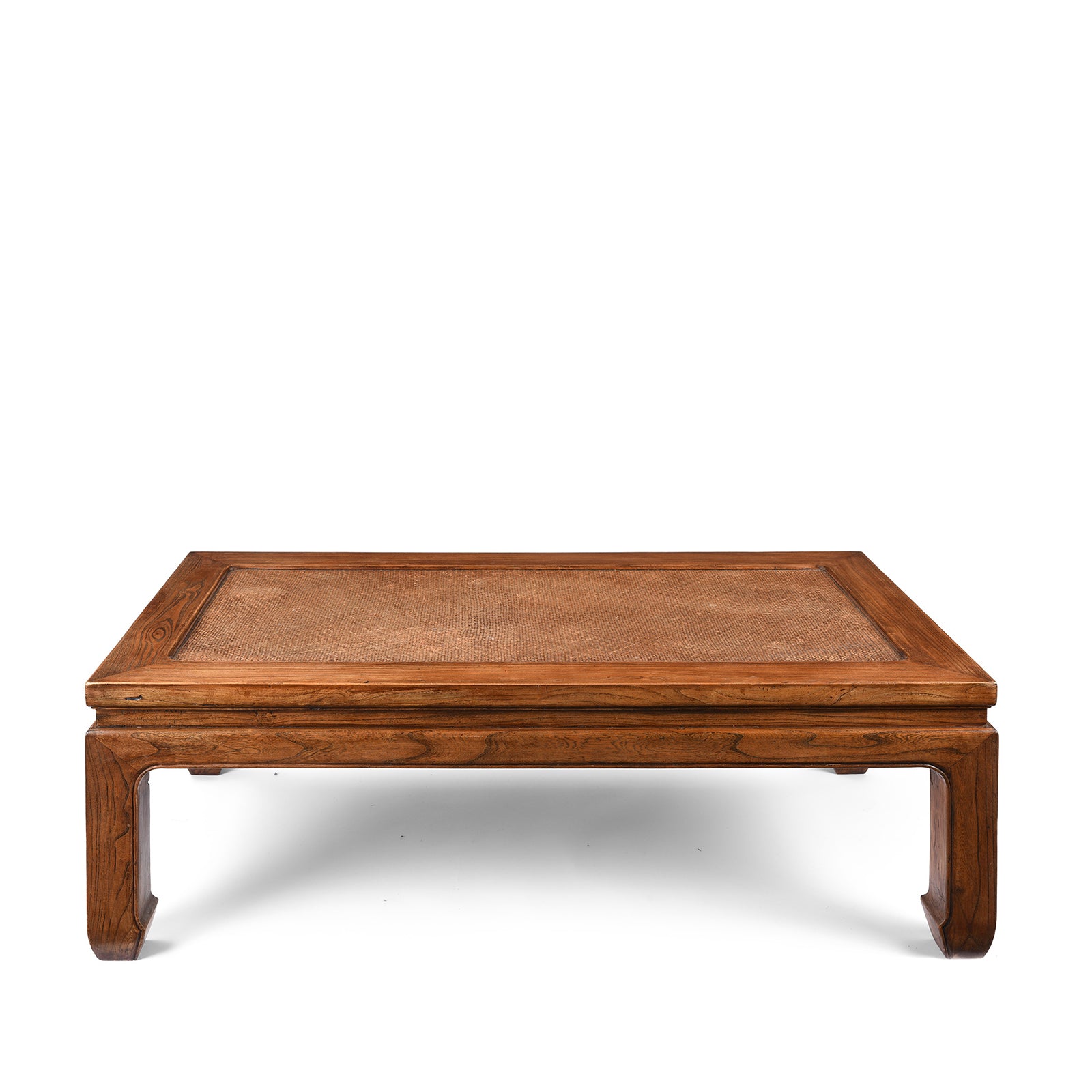 Reproduction Cane Top Coffee Table Made From Old Elm | Indigo Antiques