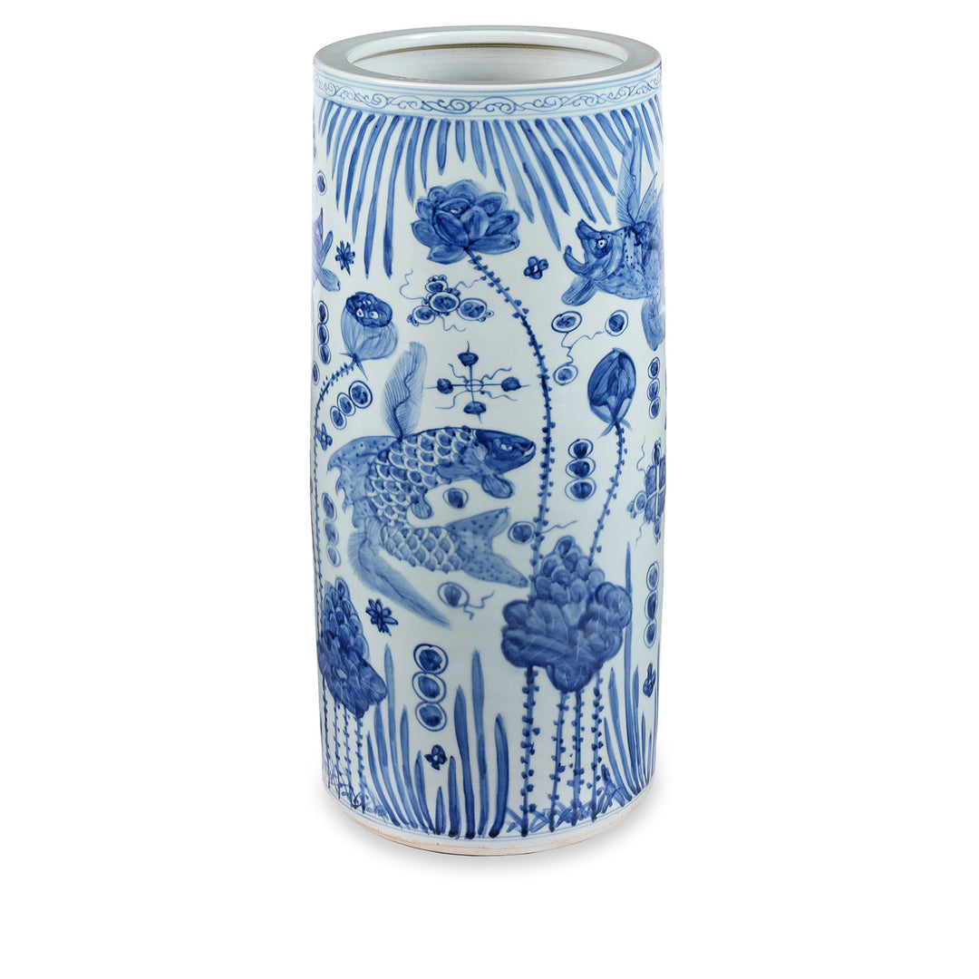 Blue & White Porcelain Umbrella Stand