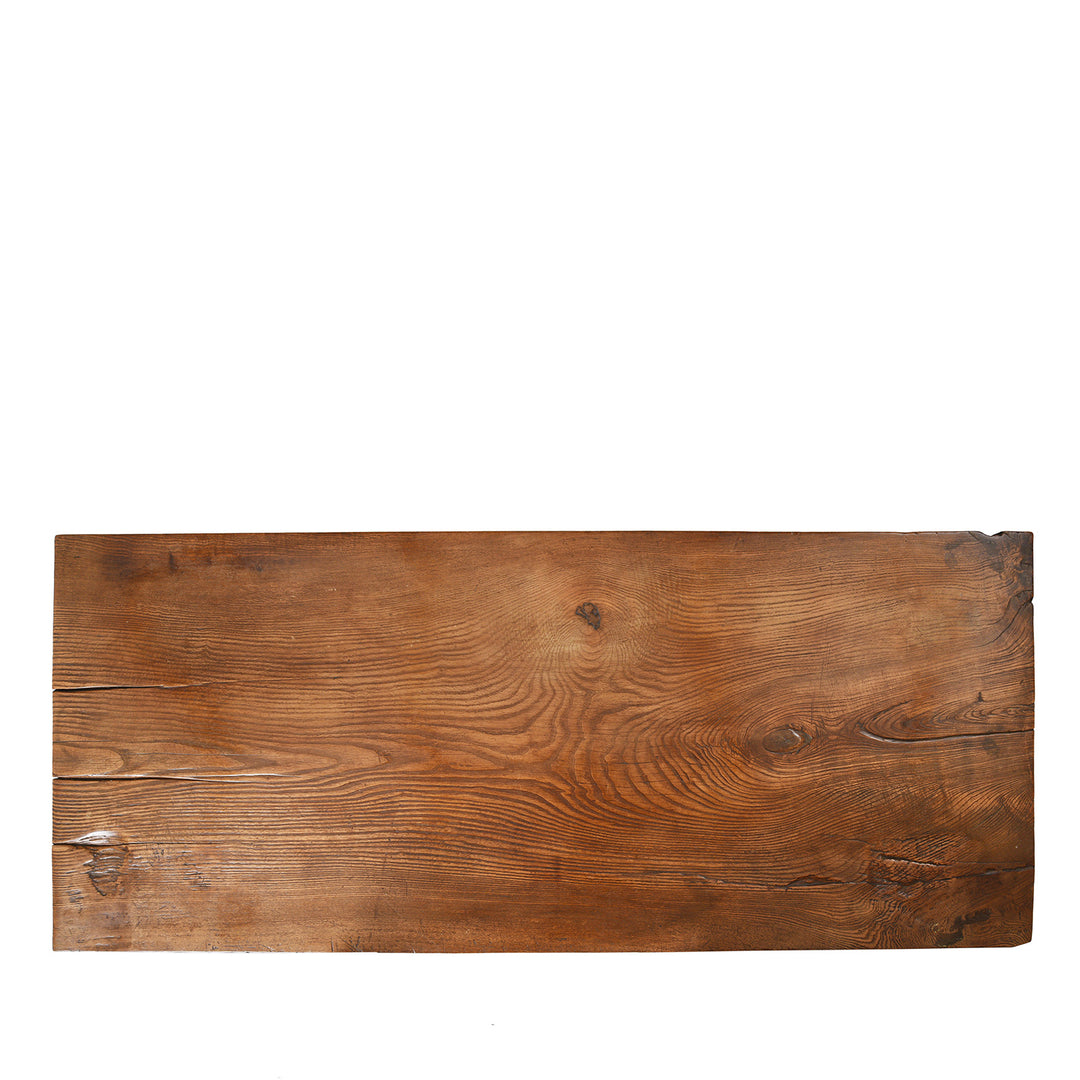 Top Down View Of Antique Elm Single Plank Coffee Table - 19thC | Indigo Antiques