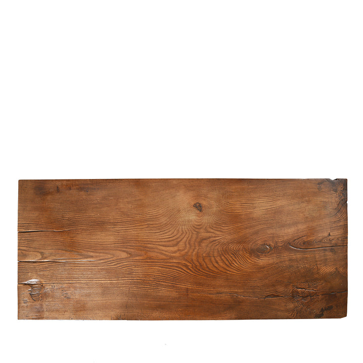 Top Down View Of Antique Elm Single Plank Coffee Table - 19thC | Indigo Antiques