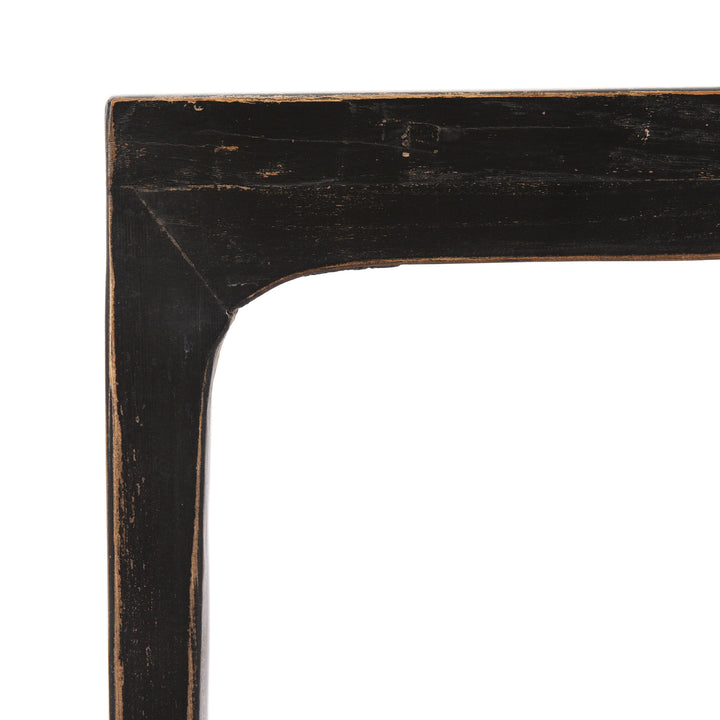 Corner Detail of an Chinese Style Black Painted Lamp Table | Indigo Antiques