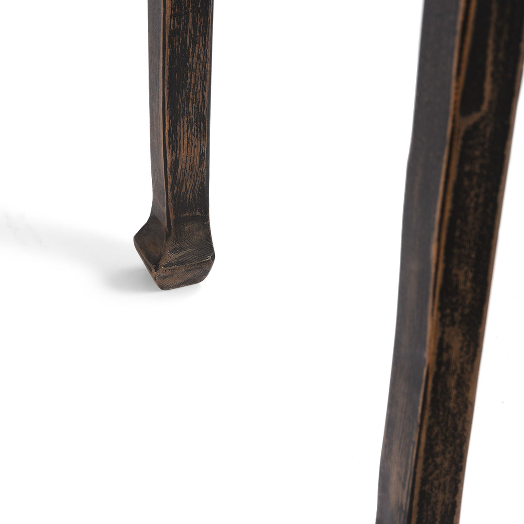 Leg detail of a Chinese Style Black Painted Lamp Table | Indigo Antiques