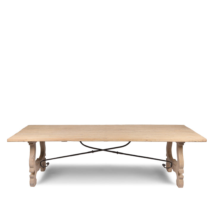 10 - 12 Seater Rustic Bleached Elm Door Dining Table | Indigo Antiques