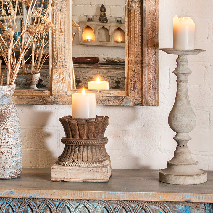 Candlestand Made From An Old Teak Carving | Indigo Antiques