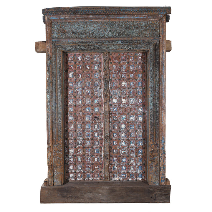 Carved 19th Century Teak Door From Punjabi Haveli