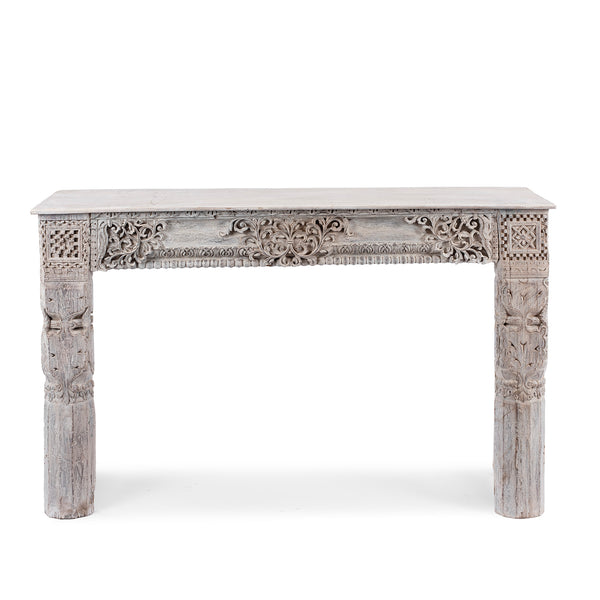 Painted Indian Console Table Made From Reclaimed Teak