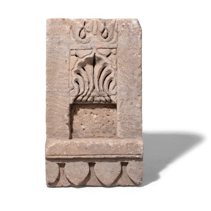 Carved Stone Rajasthani Lamp Niche With Decorative Motifs 19th Century