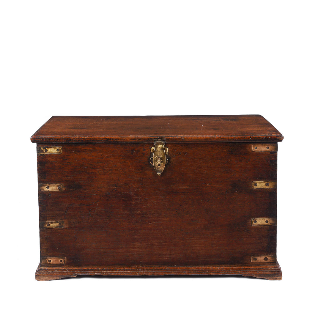 Antique Brass Bound Indian Teak Chest | Indigo Antiques