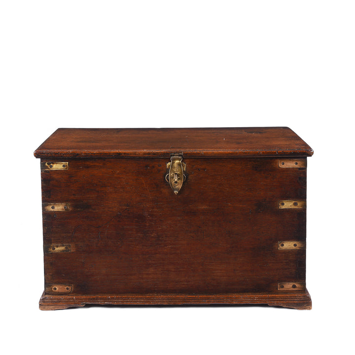 Antique Brass Bound Indian Teak Chest | Indigo Antiques