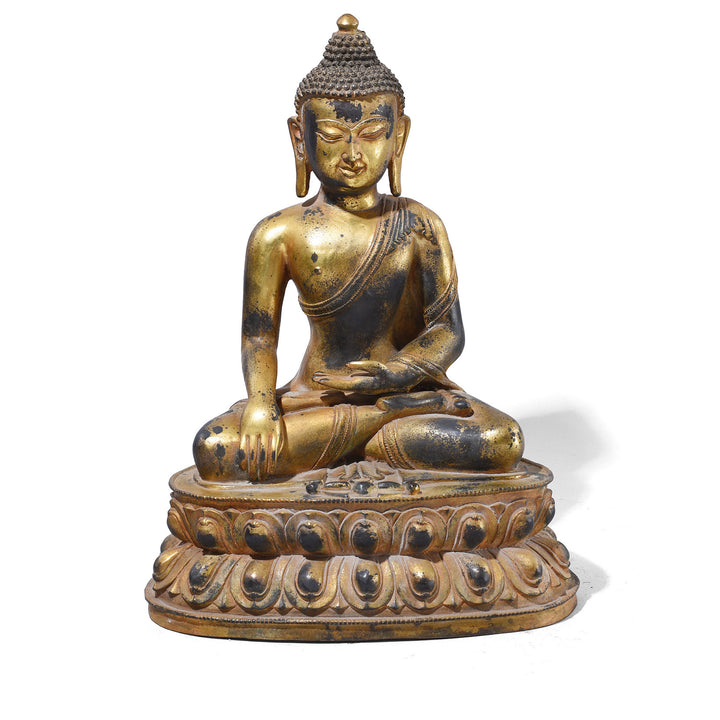 Chinese Aged Bronze Seated Buddha - Bhumisparsha Mudra | Indigo Antiques