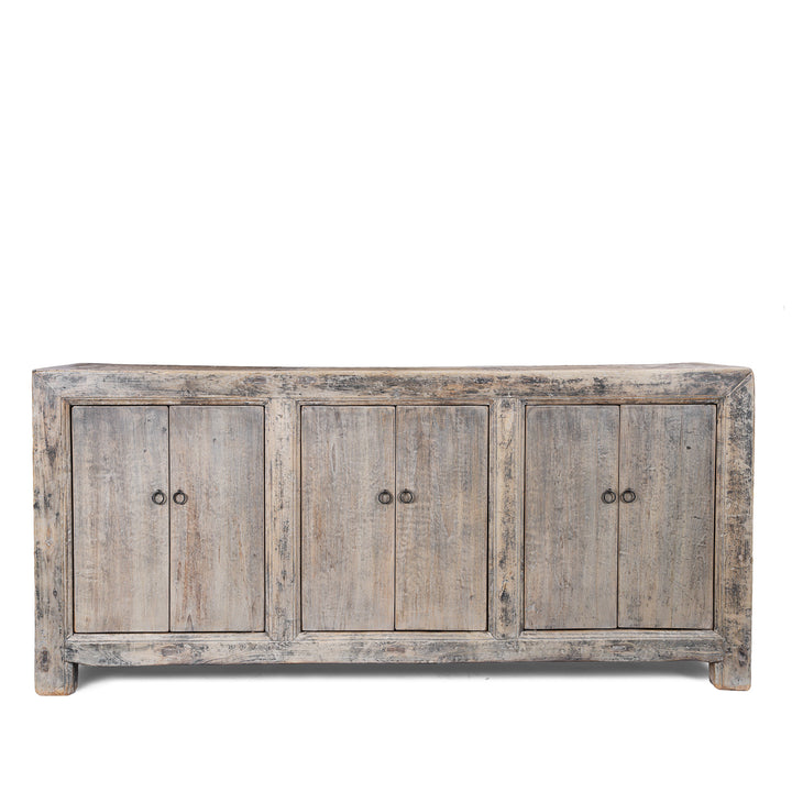 Chinese Bleached Rustic 6 Door Sideboard  | Indigo Antiques