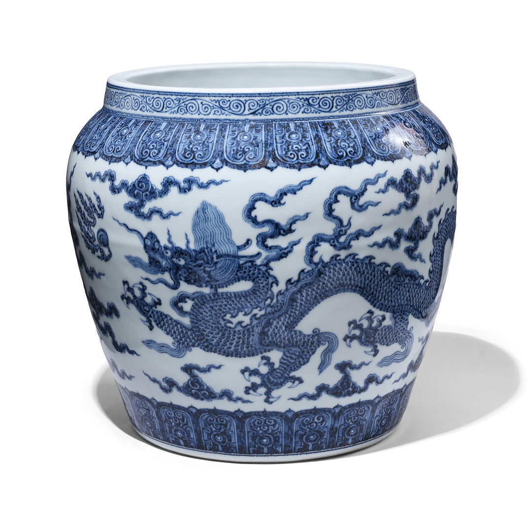 Chinese Blue & White Dragon Planter | Indigo Antiques