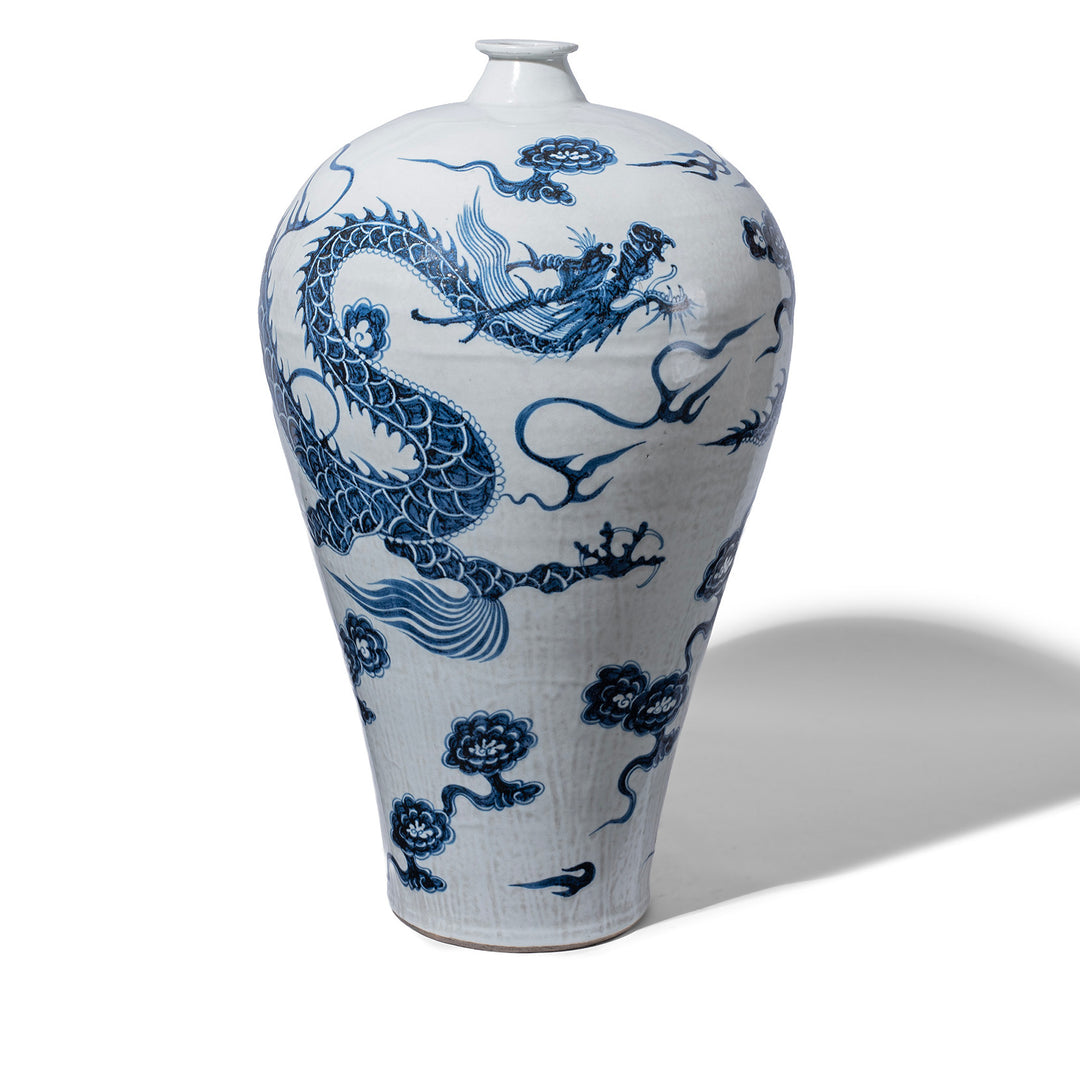 Chinese Blue & White Porcelain Meiping Vase - Dragon Design | Indigo Antiques