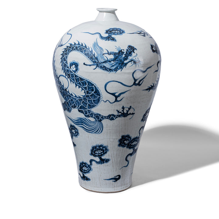 Chinese Blue & White Porcelain Meiping Vase - Dragon Design | Indigo Antiques