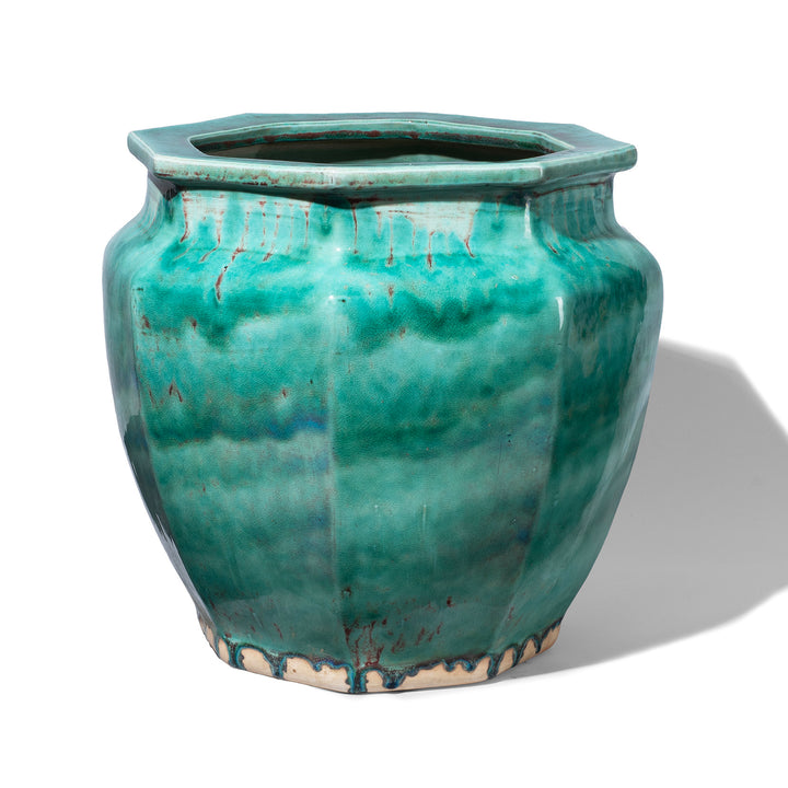 Chinese Green Yaobian Glaze Planter | Indigo Antiques