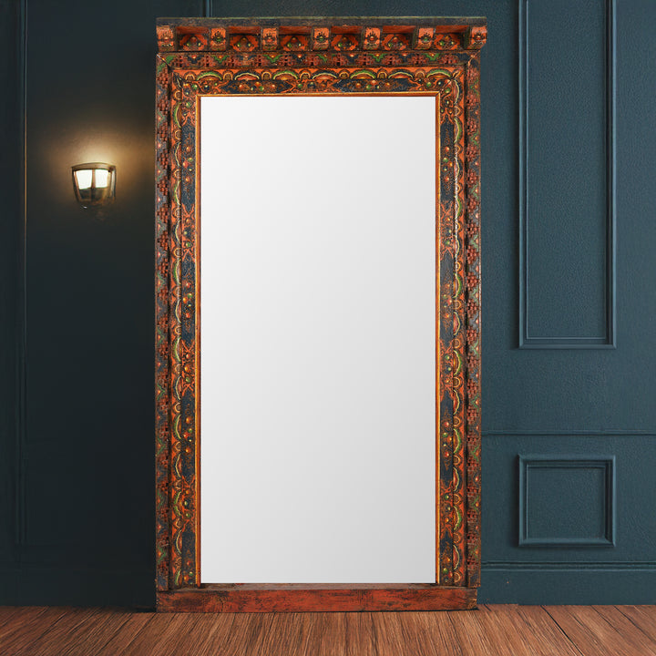 Antique Mirror Made From An Old Tibetan Door Frame | Indigo 