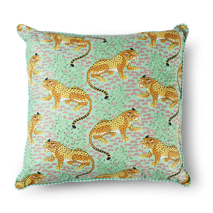 Cotton Leopard Design Cushion Cover with Pad | Indigo Antiques