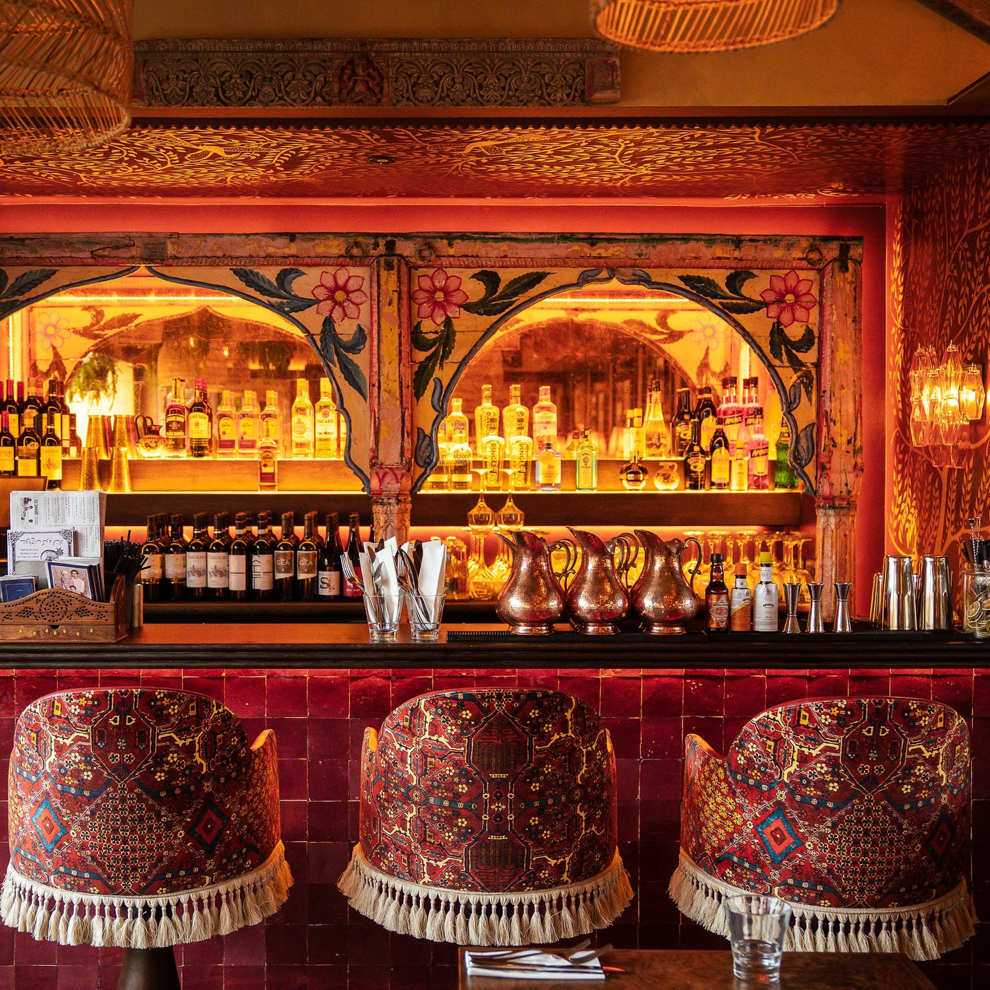 Painted decorative Indian archway installed at Daata Restaurant in Dublin