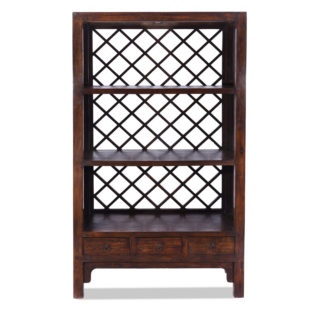 Dark Finsih Bookshelf Made From Reclaimed Pine | Indigo Antiques