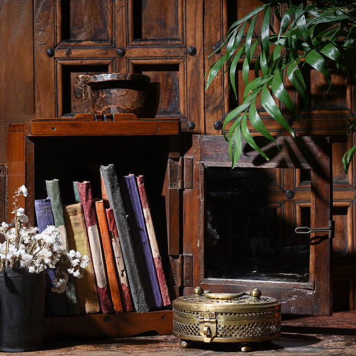 Interior Of Teak Masala Box From Banswara Tribal Region | Indigo Antiques